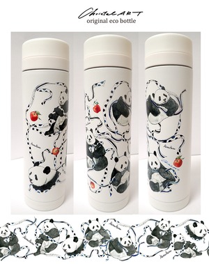 ◆受注生産◆「くるくるシャンシャン」柄エコボトル◆370ml
