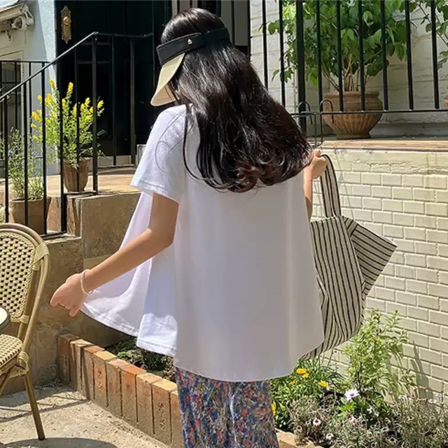 【クルーネック半袖ロングTシャツ 】P00338