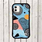 受注生産 iPhoneケース 水色とピンクの丸線タリスマン｜幾何学シンボル TALM078C