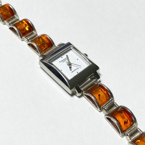 Vintage Baltic Amber 925 Silver Quartz Watch