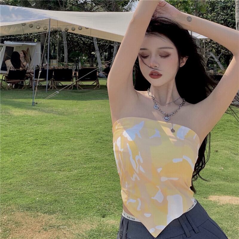 スカーフ トップス サマースタイルストラップレスリボンジャケット 夏物 シルク スクウェア ブラックストロベリース41527158437