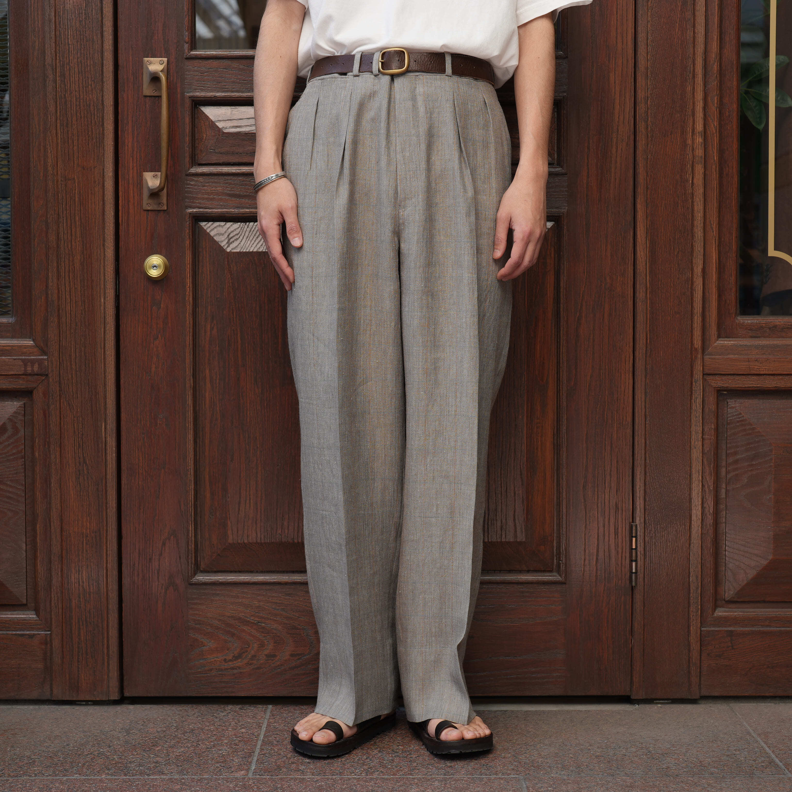 MAATEE&SONS(マーティーアンドサンズ) 26SS "JEFFERLY/OLD herringborn pane" -GREIGEPANE-