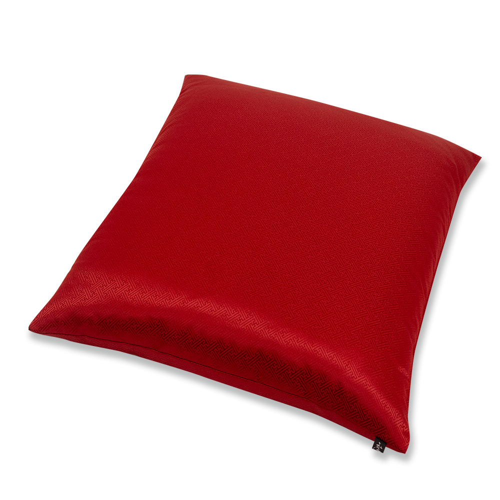 古代紋織 座布団(カバーのみ) つむぎ EE(えんじ)50×50(クッション対応)