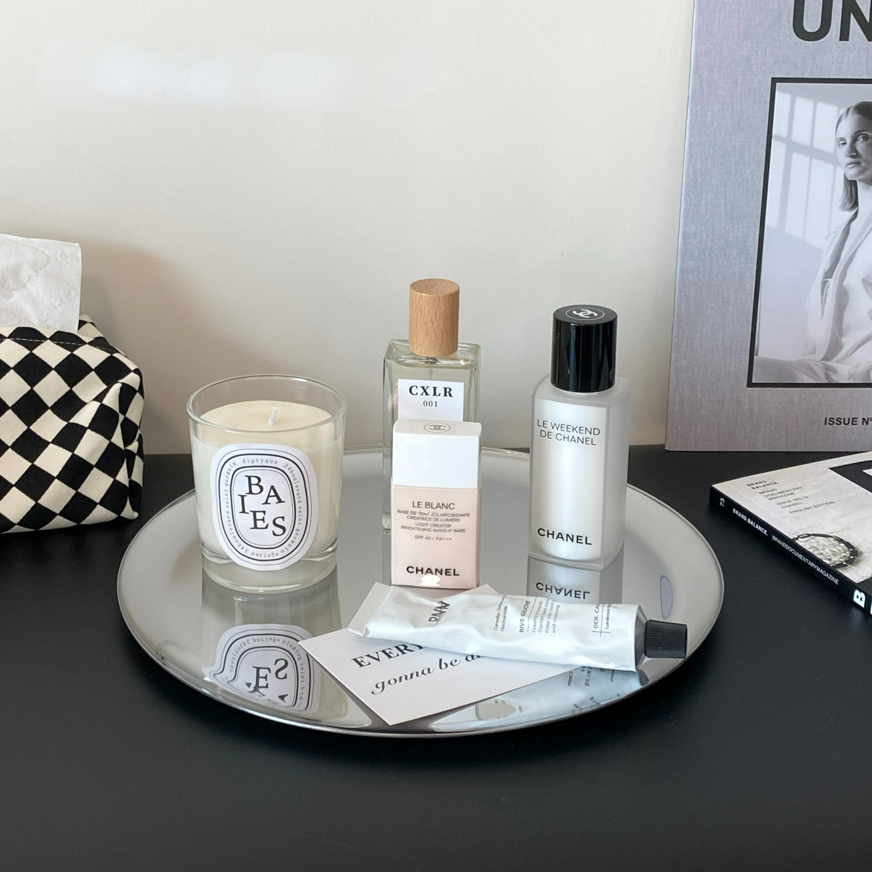 DJGACSI ゴールドミラートレイ香水トレイミラードレッサートレイメタル