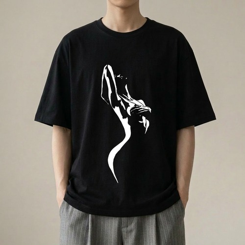 半袖 ビッグシルエット グラフィックヌード Tシャツ  10168