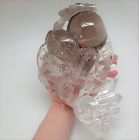 [送料無料][高品質][超美品] 総高約30cm 特大天然スモーキークオーツ龍