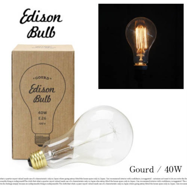 Edison Bulb “Gourd / 40W ”/エジソンバルブ "ゲード"40W