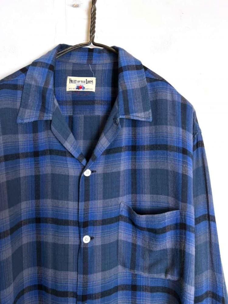 FRUIT OF THE LOOM】Vintage Open Collar Rayon Shirt【1960s-】 | beruf