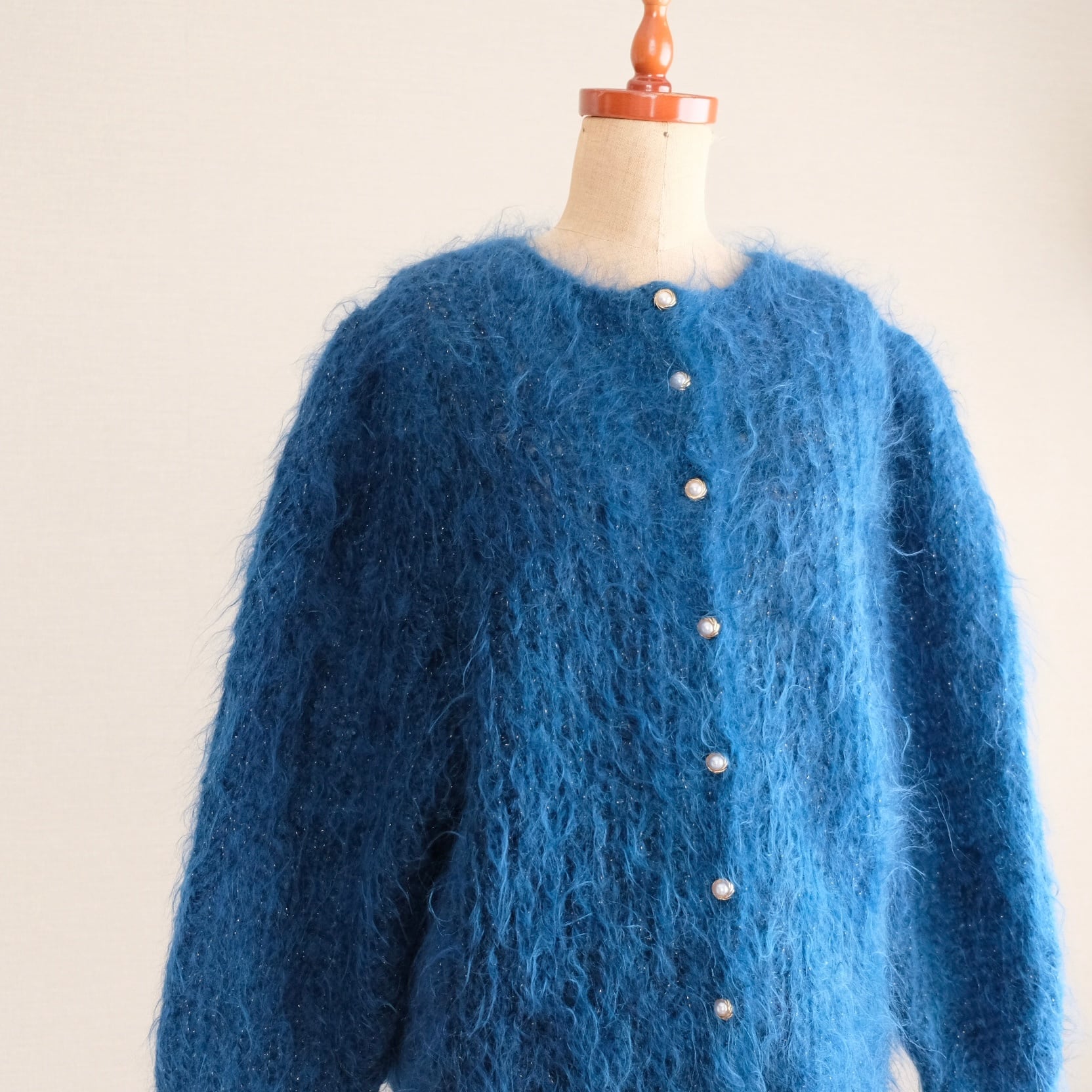 ブルーモヘアニットカーディガン | 古着屋Sique おしゃれ古着と