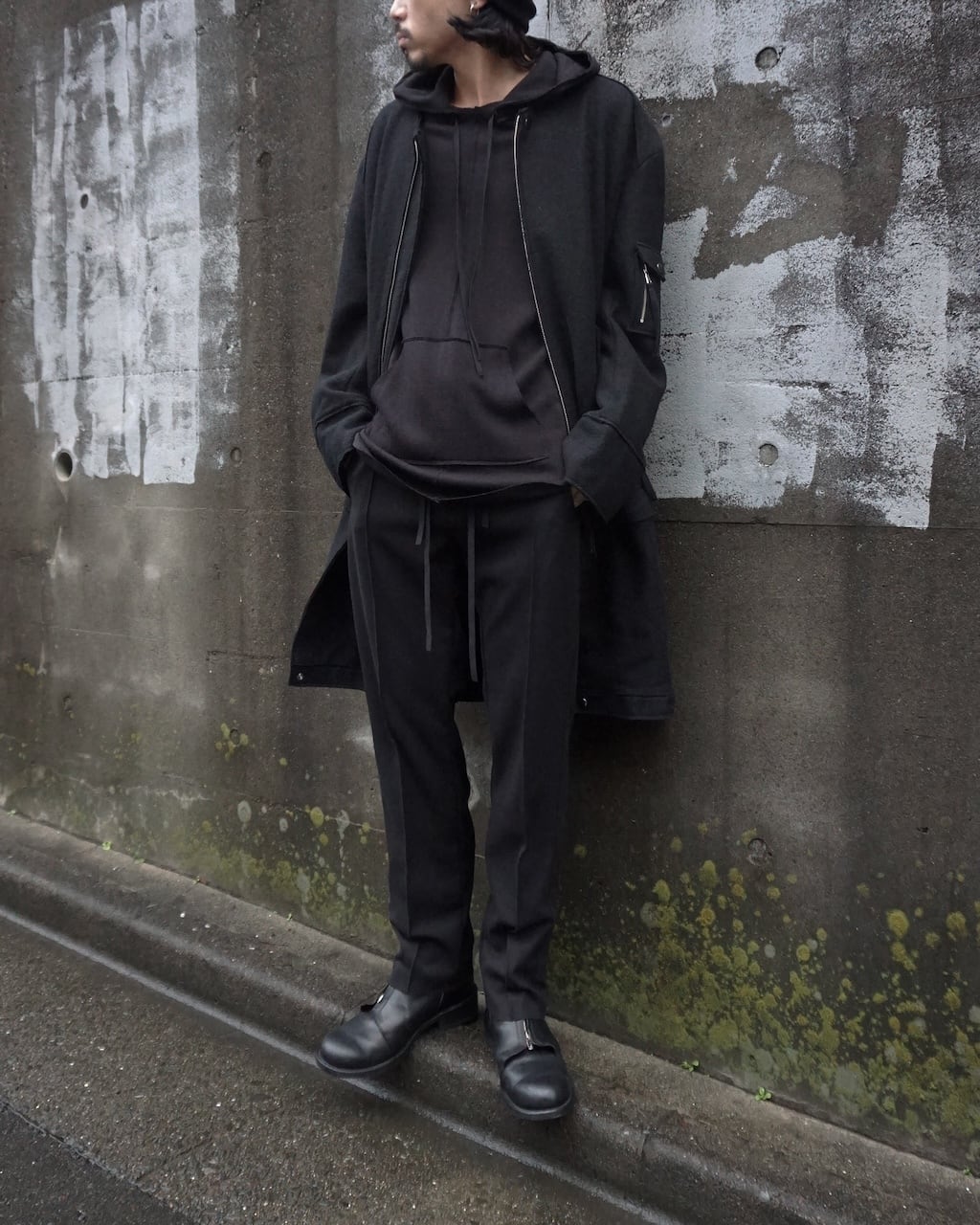 ASKYY / DOCKING HOODIE KNIT / BLK | ASKYY TOKYO FLAGSHIP