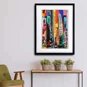 New York Dreamin'｜抽象×カラフルで描くニューヨークアートポスター｜タイムズスクエアを大胆に表現｜都会的でスタイリッシュな空間に｜A3ポスター