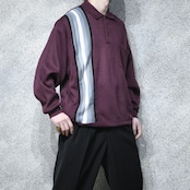 switching knit polo sweat
