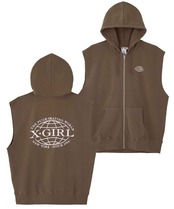 【X-girl】X-GIRL WORLD LOGO ZIP UP SWEAT VEST【エックスガール】