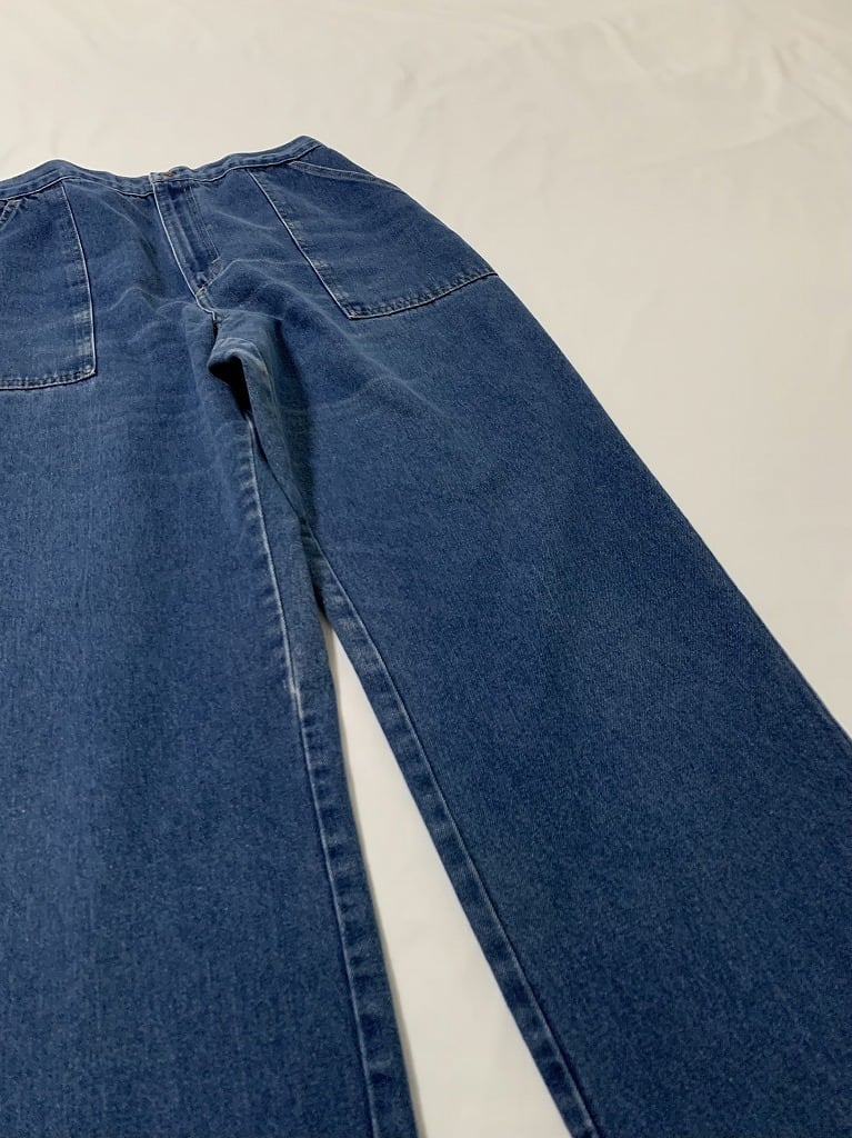 1970's Straight Silhouette Baker Style Denim Pants
