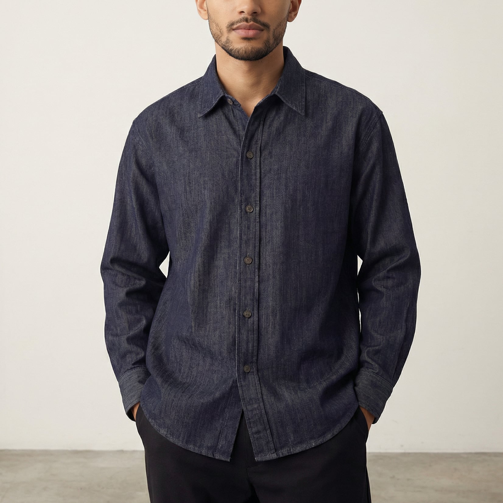 レギュラーカラー クリーン デニムシャツ a-1331