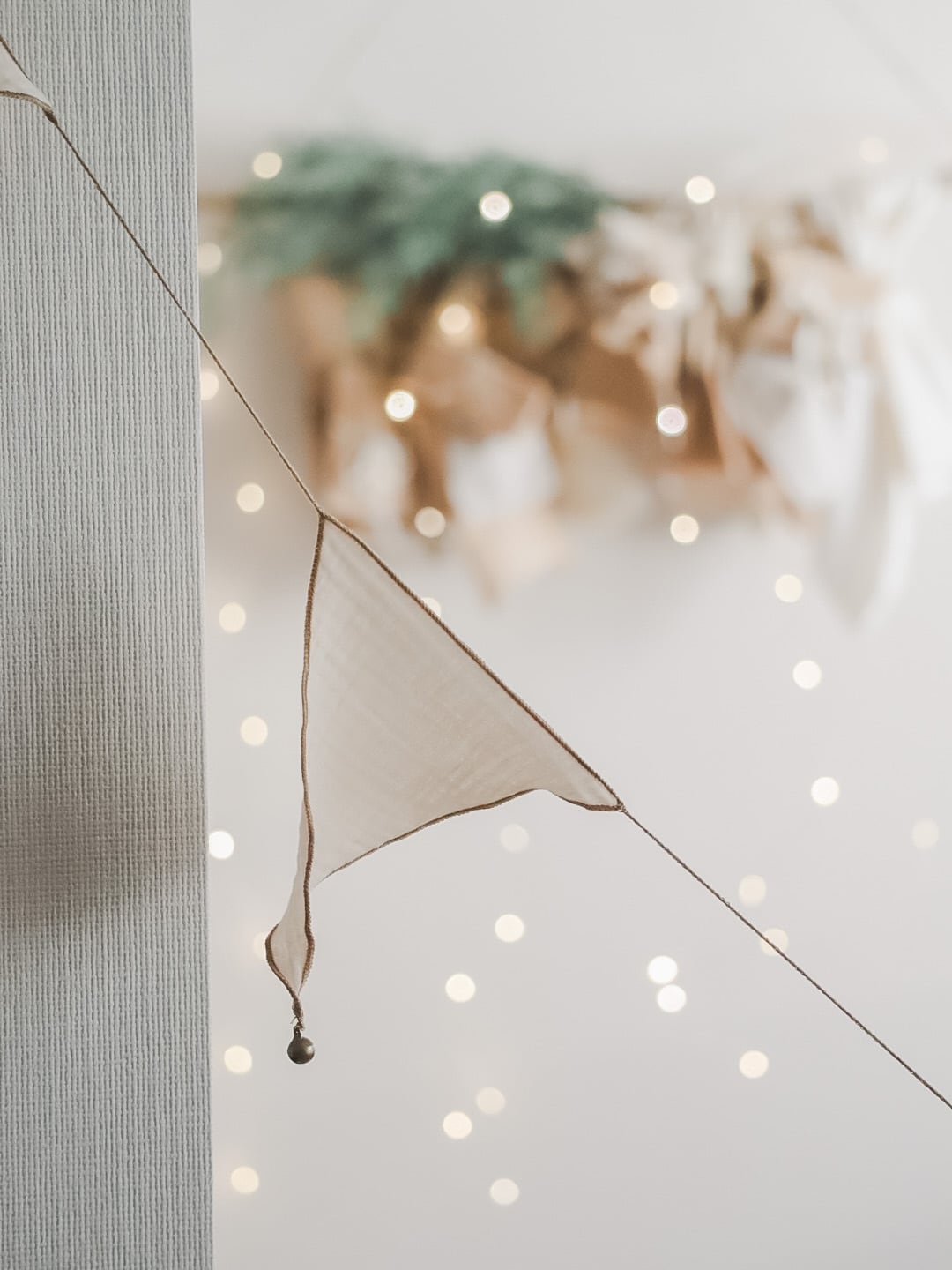 I_003【 Fabric flag : bell 】 フラッグ バースデーガーランド 鈴