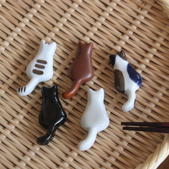 波佐見焼 箸置き ネコ Hasami-yaki Chopstick rest Cat #372 | 和食器