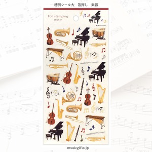透明シール大　箔押し　楽器