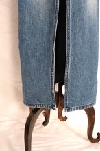 Slit design low rise denim skirt Made in U.S.A