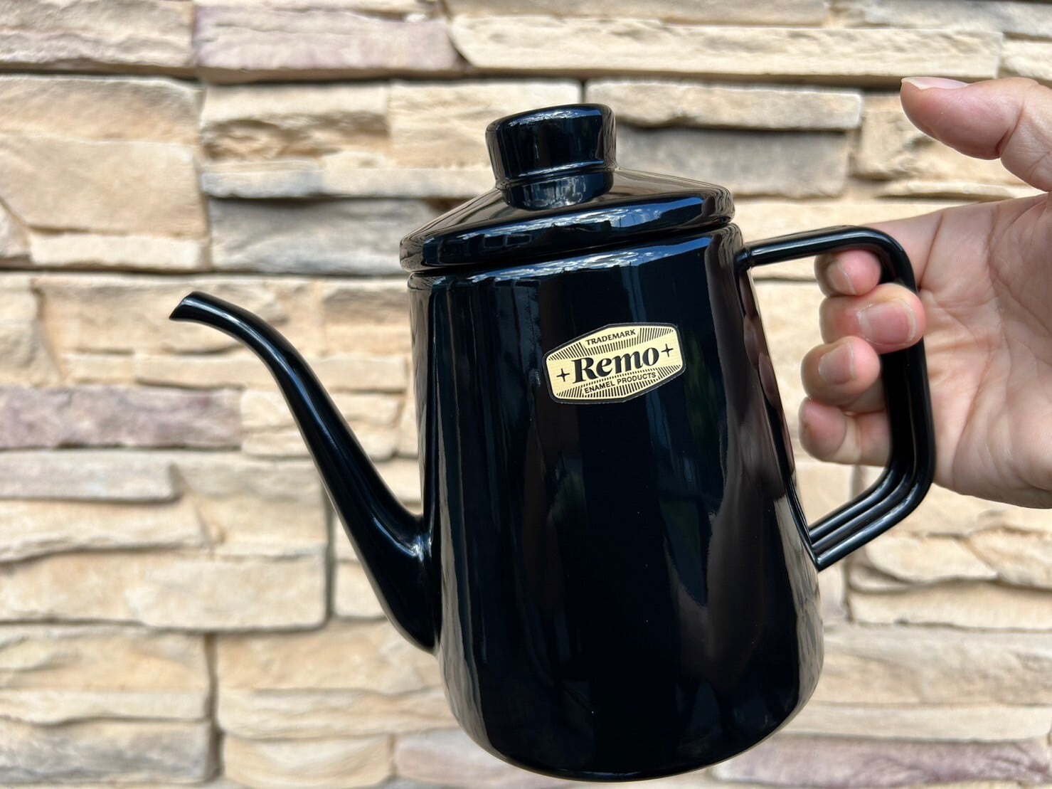 【富士ホーローRemo】(フジホーローレモ)レモ ドリップポット ホーロー 1L 富士ホーロー RM-1.0DP.BK