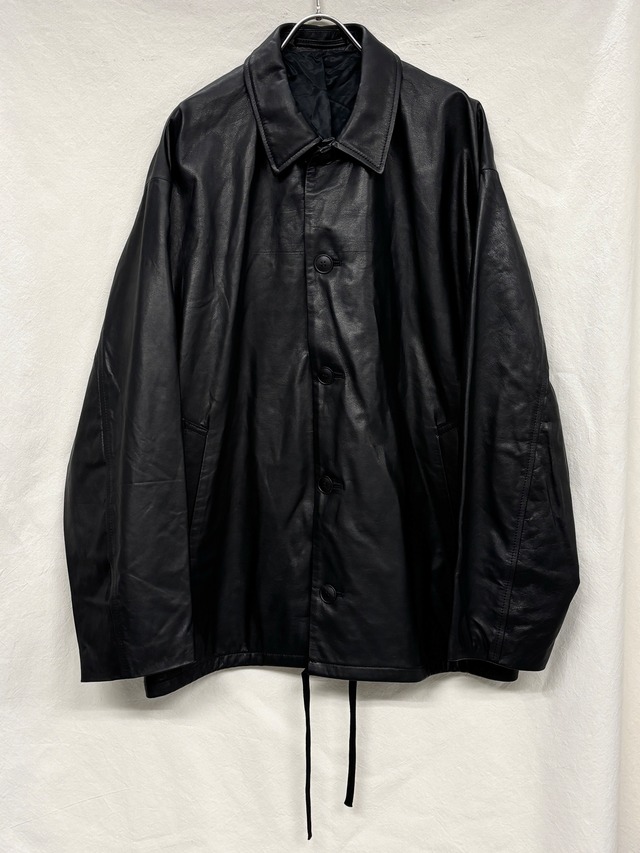 YOKO SAKAMOTO / COACH JACKET - FULL GRAIN LEATHER -  (BLACK)