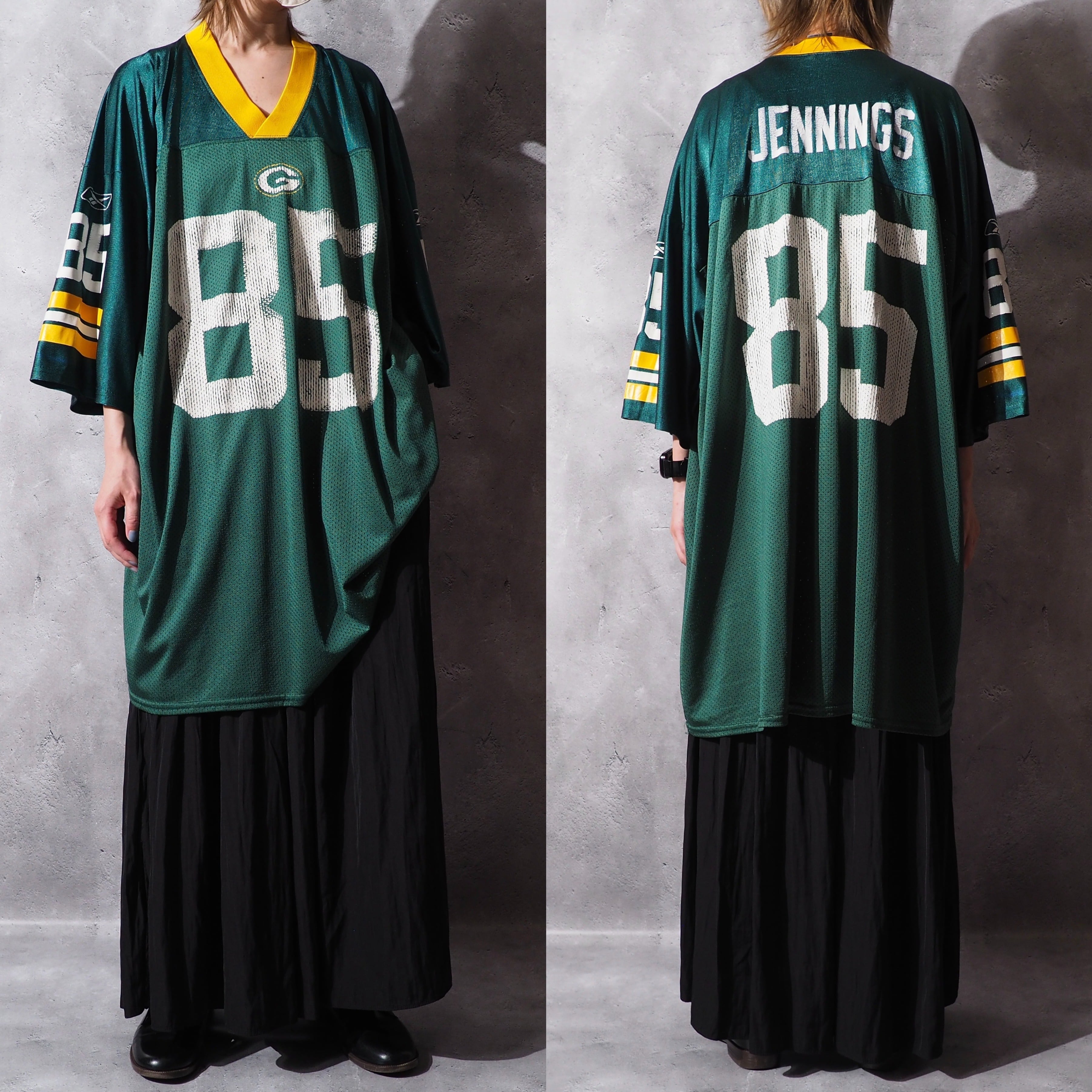 NFL Reebok green bay packers ” printed loose mesh game shirt