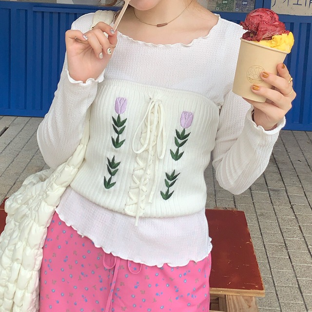 チューリップニットビスチェ　R01136