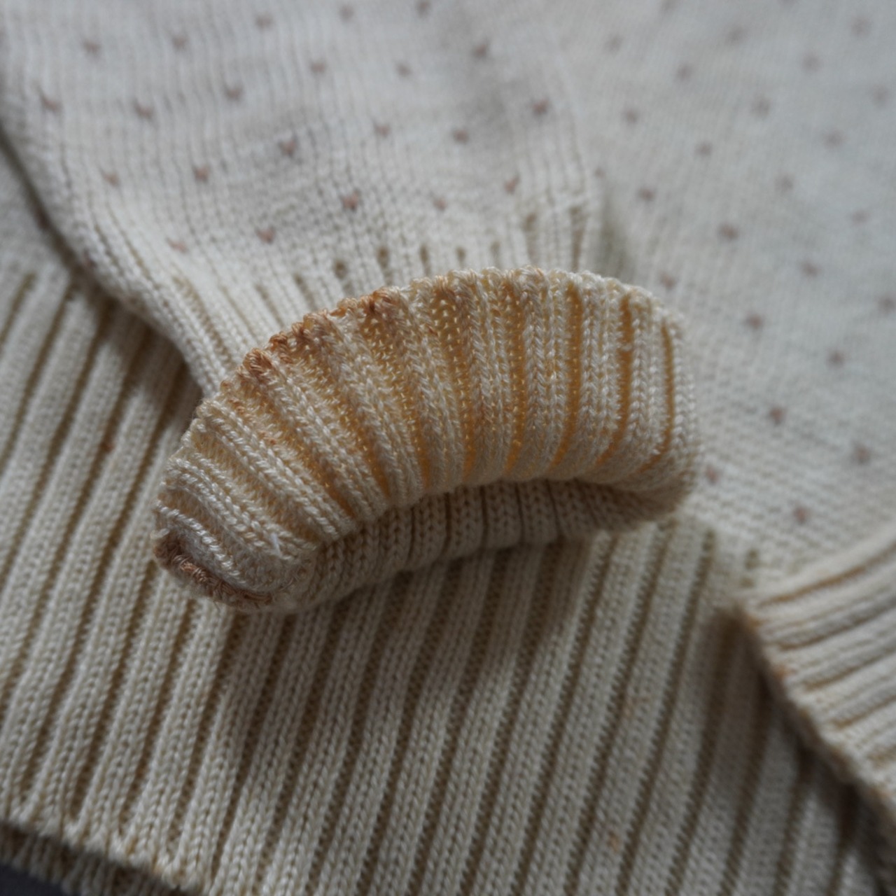 90s LANS'END Bird's-eye cotton sweater M 古着 - 8