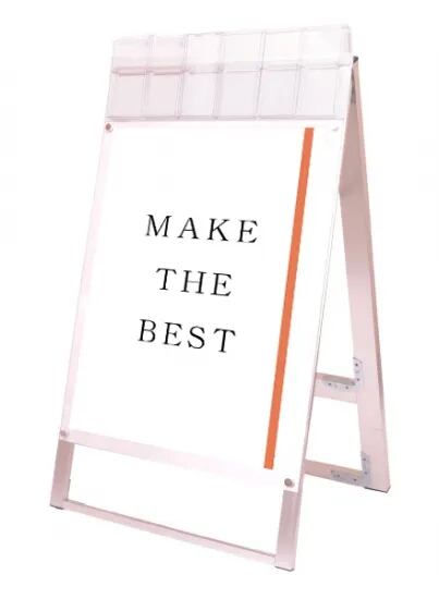 ポスター用スタンド看板マグネジ パンフレットケース付 B1両面ホワイト(屋外用)