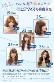 Ryanboo ヘアアイロン カールアイロン コテ 32mm カーリングアイロン 5段階温度調整 プロ仕様 MAX220℃ 海外対応(32mm, ブラック)