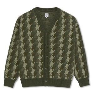 POLAR / LOUIS CARDIGAN HOUNDSTOOTH GREEN