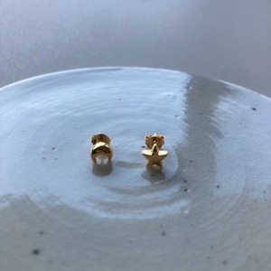 Sterling Silver moon&star pierce （gold）