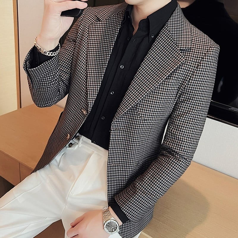 ギンガムチェック シングルジャケット 2カラー LB0070