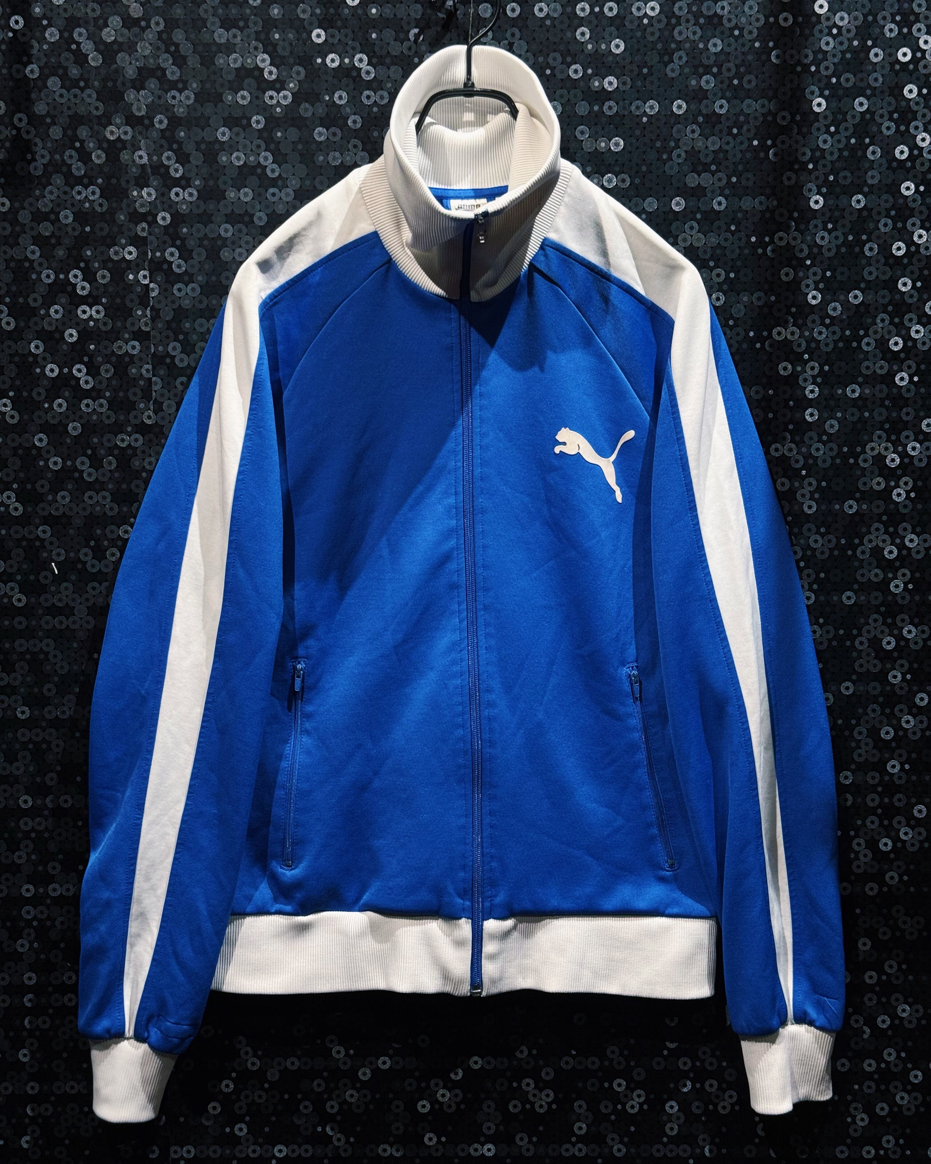 【ÆIEM】"PUMA"vintage Double Logo Blue & White Track Jacket