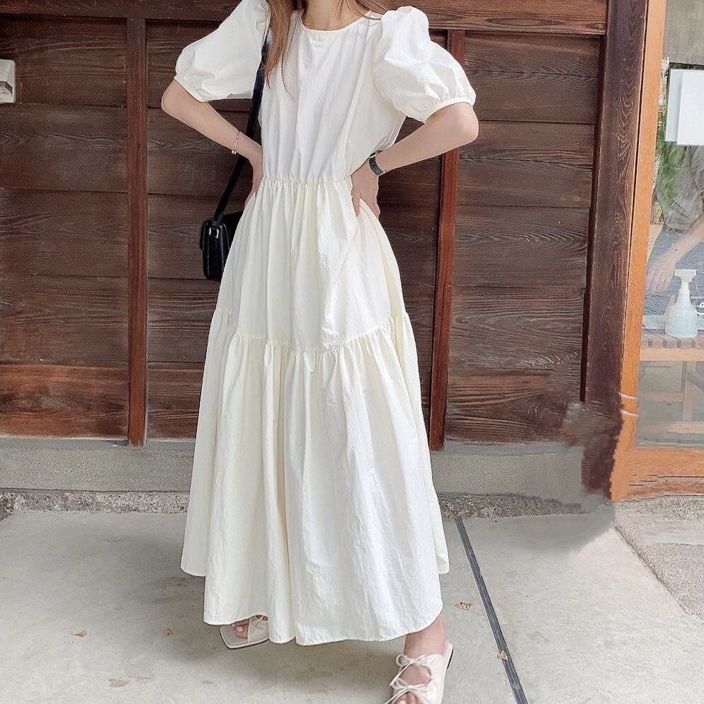 Volume gather puff dress / ivory(7月中旬頃発送予定)