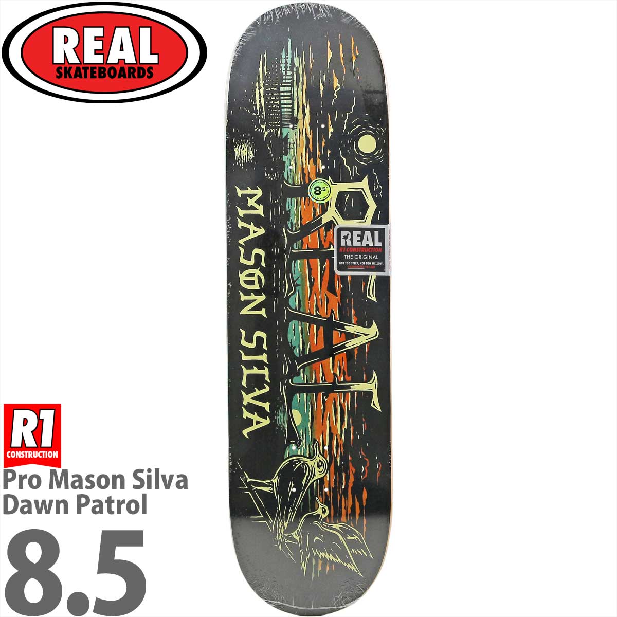 リアル 8.5インチ スケボー デッキ Real Skateboards Pro Mason Silva Dawn Deck スケートボード プロ メイソンシルバ アーバンスポーツ ストリート パーク ランプ 人気 ブランド DLX デラックス スケボーデッキ | cutback