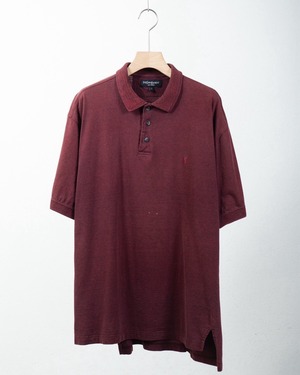 "Yves Saint Laurent" short sleeve polo shirt / COLOR:WINE RED