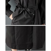 ブラック シャツ ロングワンピース 00247