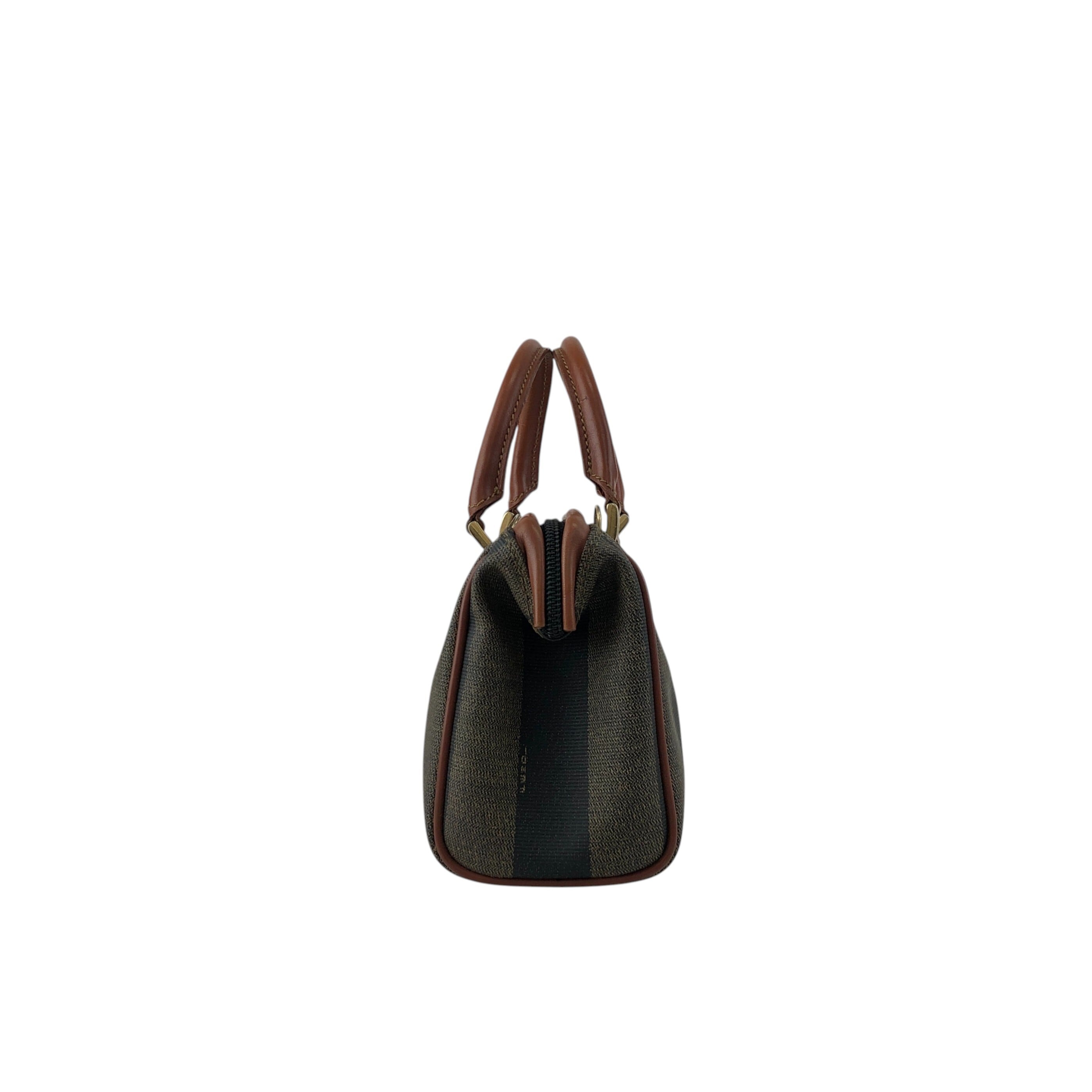FENDI フェンディ ぺカン ショルダーバッグ ブラウン FFロゴ PVC 2WAY