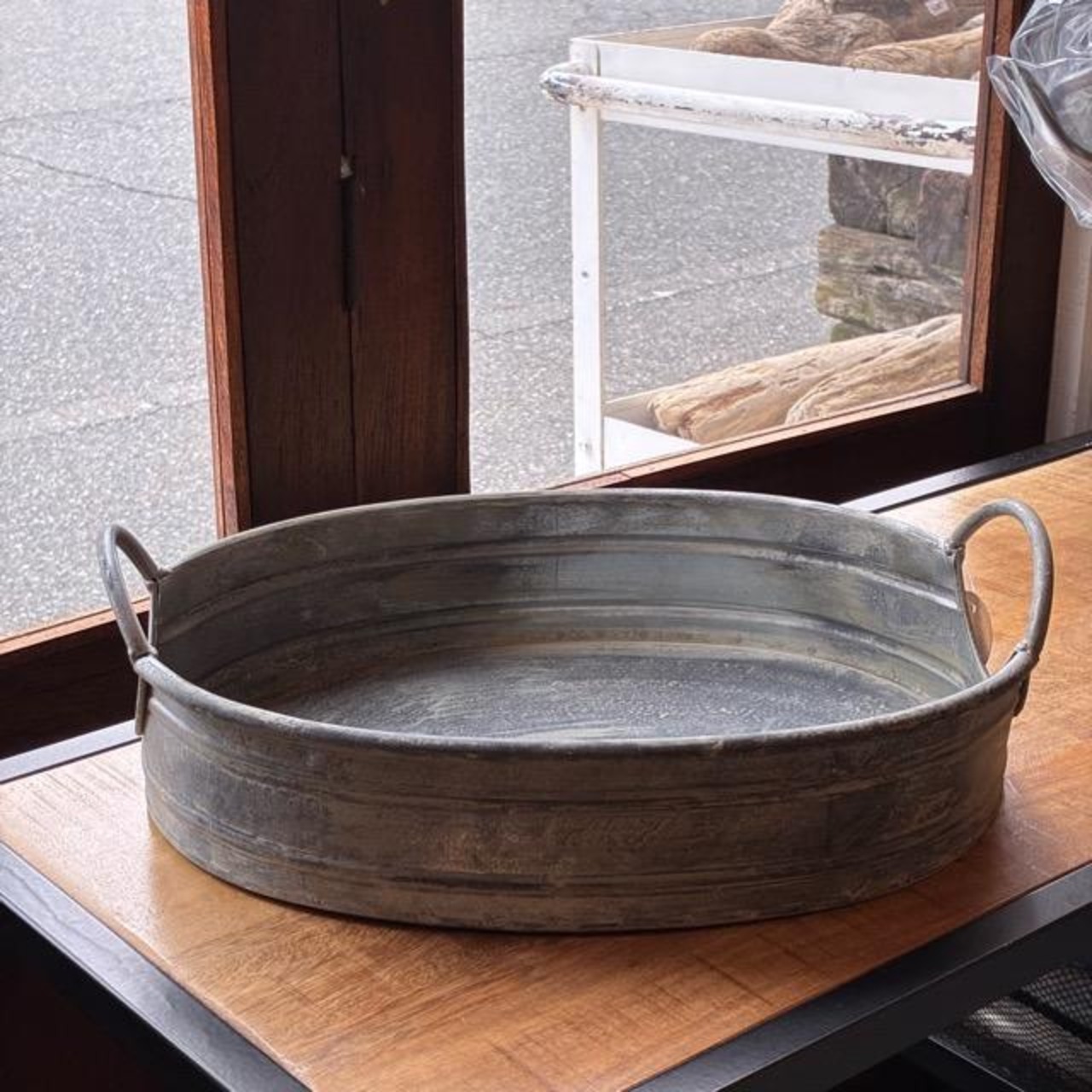 Tinplate oval tray ブリキ楕円トレイ　オーバル　ガーデニング　庭　植物　観葉植物