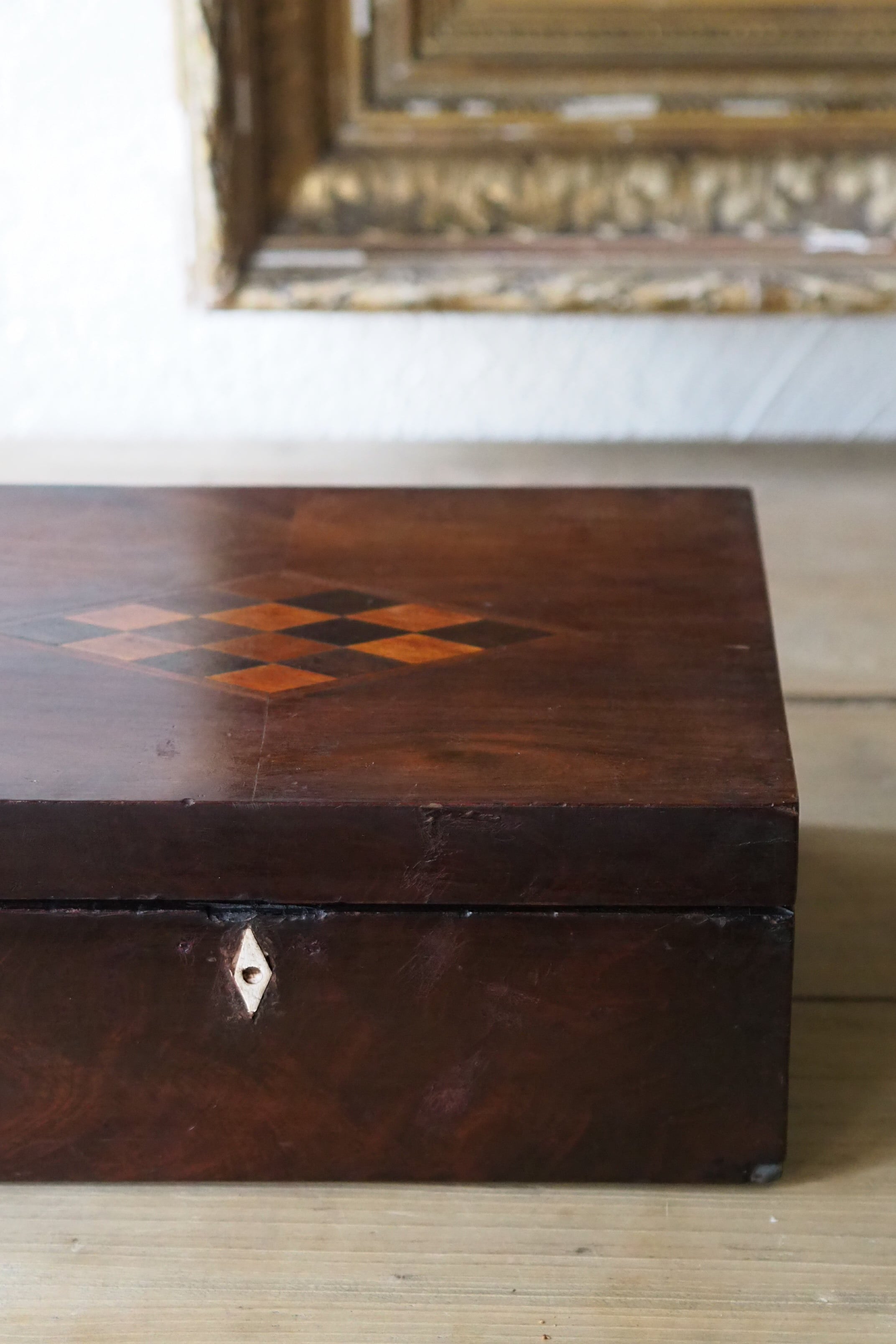 マホガニー製の仕舞い木箱-antique mahogany box | アンティーク