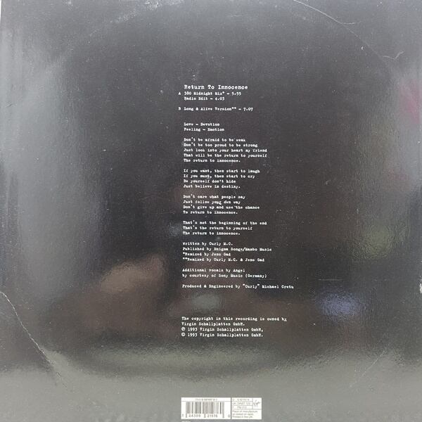 Enigma / Return To Innocence [DINST 123, 8 92197 6] - 画像2