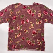 アンサンブル Laura Ashley ローラアシュレイ 羊毛 アンゴラ混 バラ 長袖 ニット カーディガン 半袖 セーター L/くすみパープル系 レディース