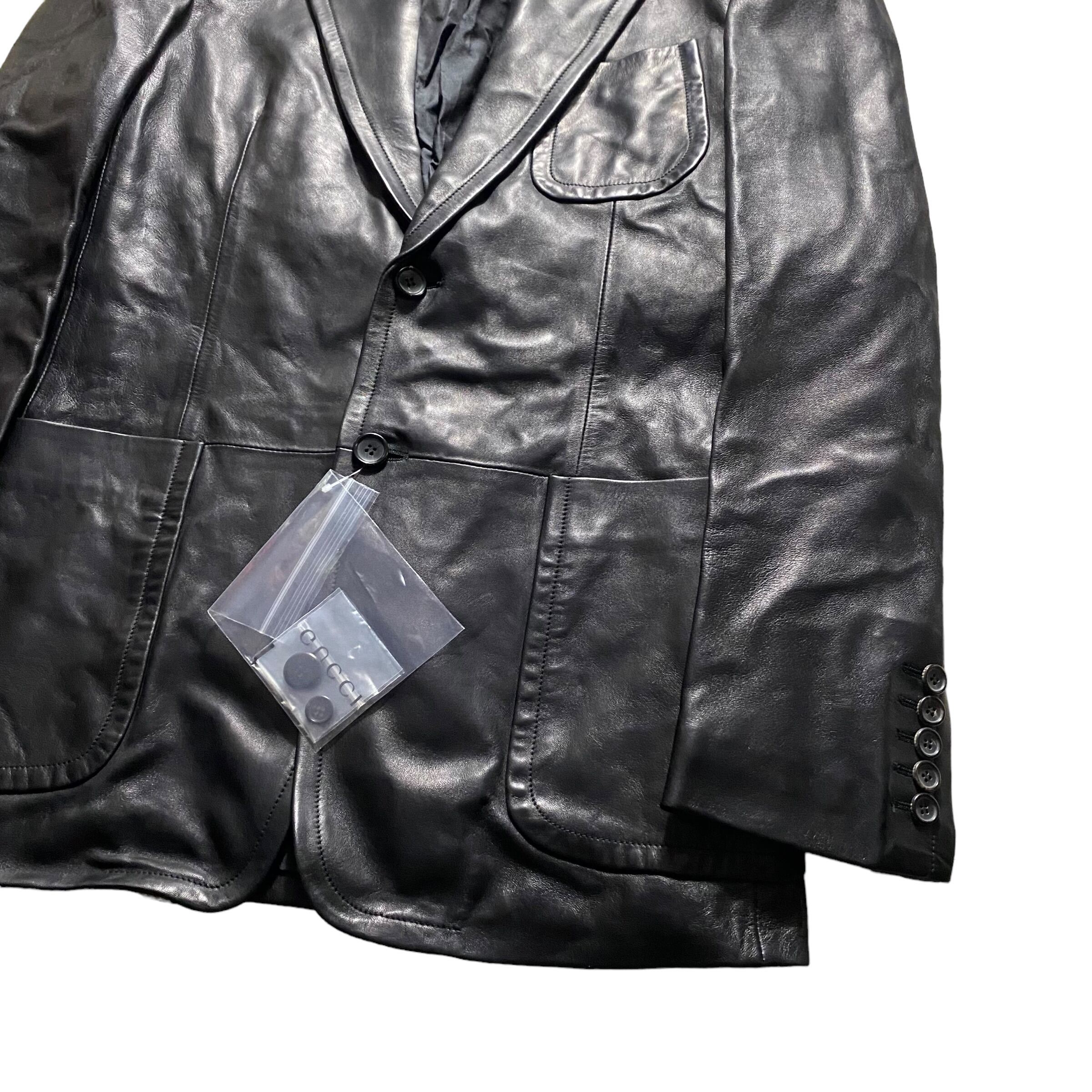 GUCCI by Tom Ford black leather tailored jacket | NOIR ONLINE