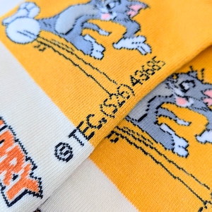 ♧【 crew socks / クルーソックス 】Tom and Jerry ( トムとジェリー ) / トムジェリ / 靴下 / フリーサイズ〚アメリカン雑貨 アメトイ〛