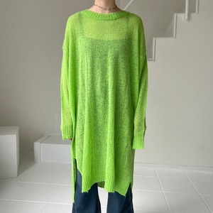 【lanan only】sheer knit tops_green