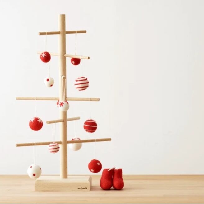 undyed+ | 木製 クリスマスツリー+フェルトオーナメント 木のツリー アンダイドプラス