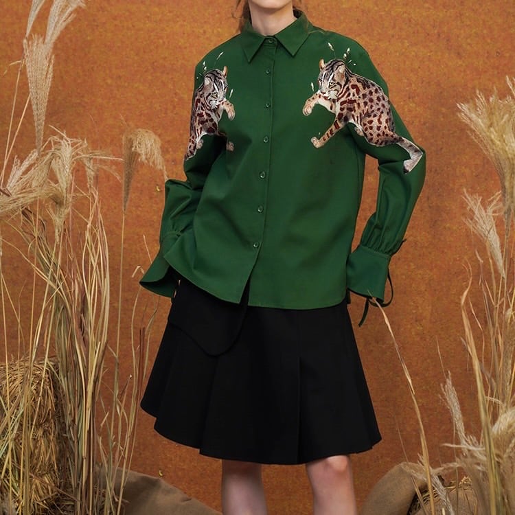 【Camoooni】アニマルデザイン レトロシャツ 2color 10347