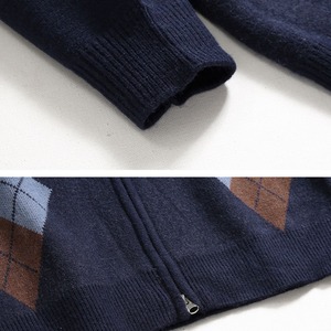 アーガイルジップアップニットカーディガン　MT0080387
