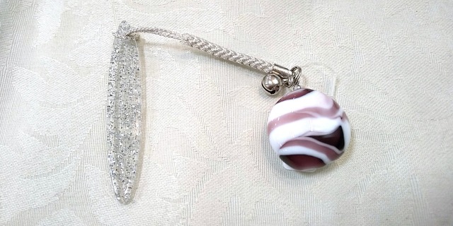 【帯飾り】スキッサ マーブル柄 ヴィオラ